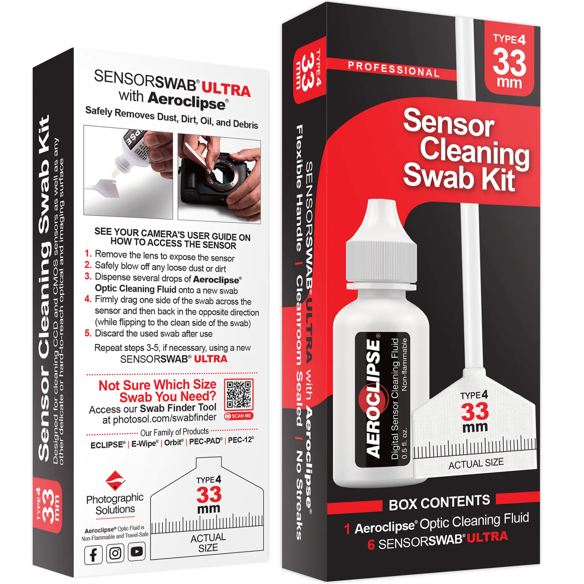 Photosol Sensor Cleaning Swab Kit - Sensorswab Ultra Type-4 + Aeroclipse Optikreiniger