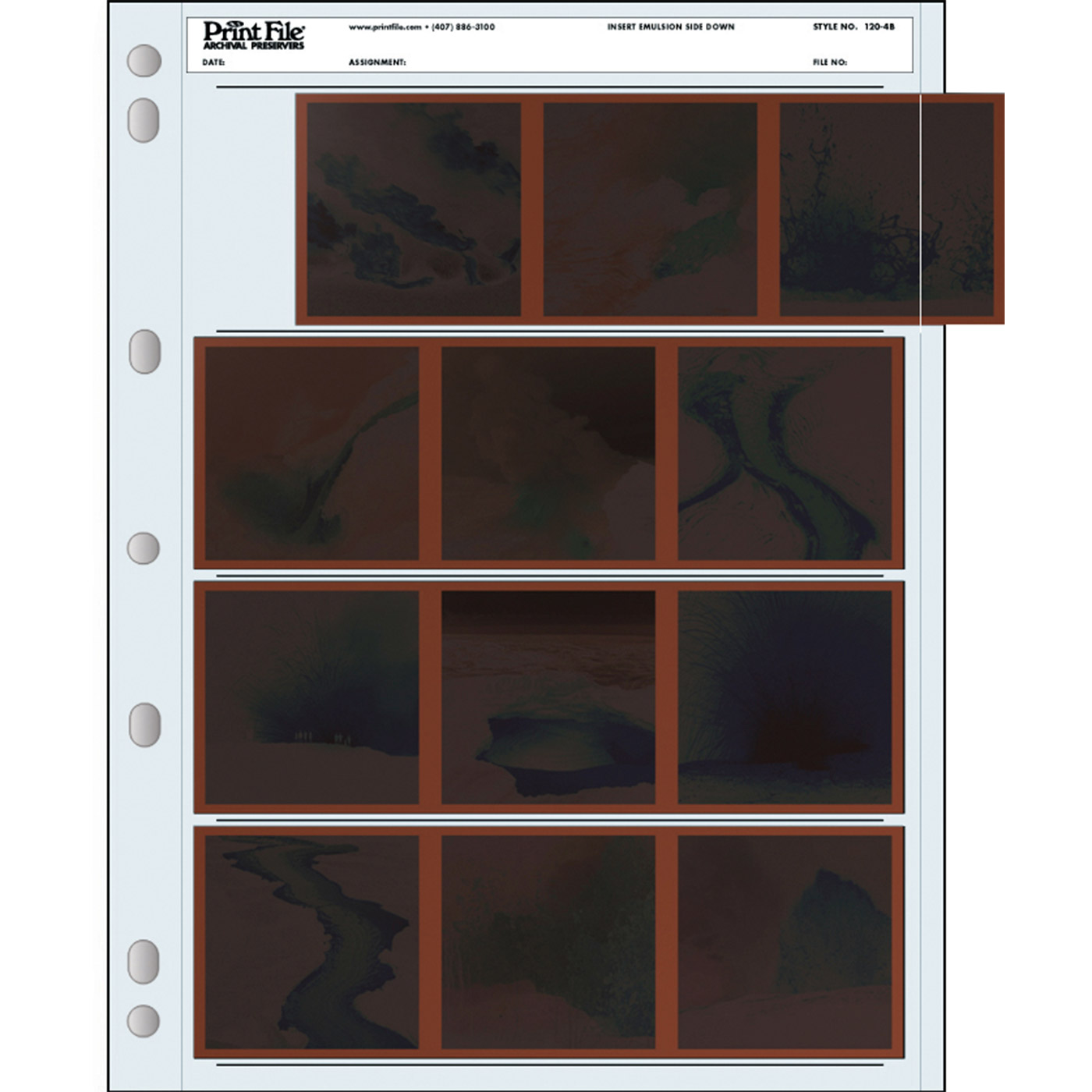 Print File Ordnerhüllen 120-4B für Streifen 3er 6x6 PE 100 Stück