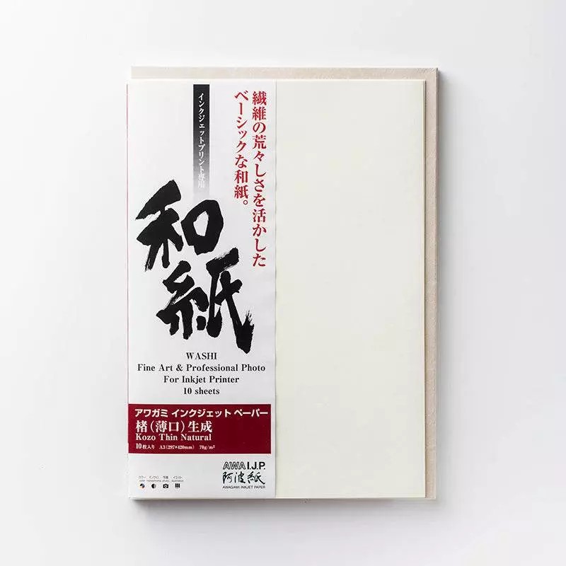 AWAGAMI AIP Kozo Thin Natural 70 Japanisches Maulbeerbaum-Papier DIN A3+
