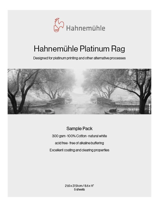 Hahnemühle Sample Pack / Muster Platinum Rag 300 gsm (0,216x0,279m) 5 Blatt