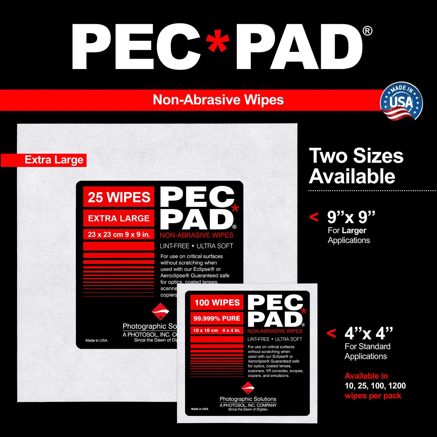 PEC-Pad Reinigungstücher 10 x 10 cm 25 Tücher