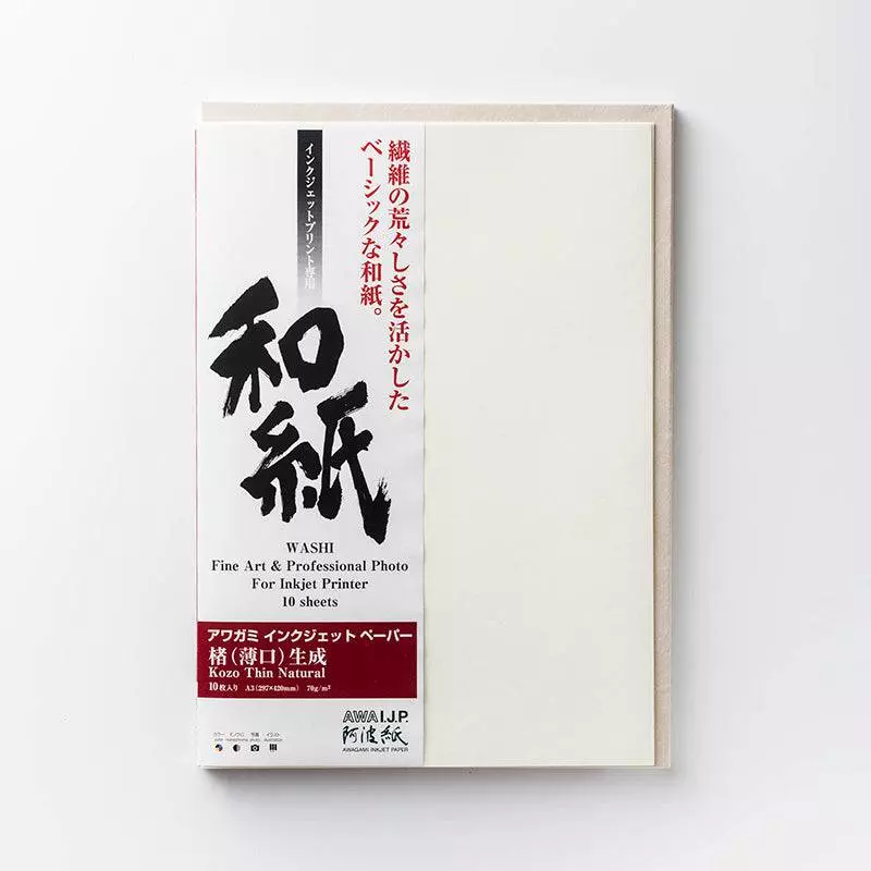 AWAGAMI AIP Kozo Thin Natural 70 Japanisches Maulbeerbaum-Papier DIN A3+