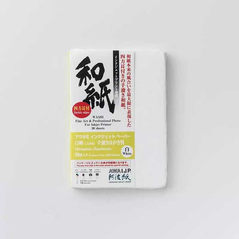 AWAGAMI AIP Shiramine 260 Postkarten Echt Bütten Inkjet 20 Stück