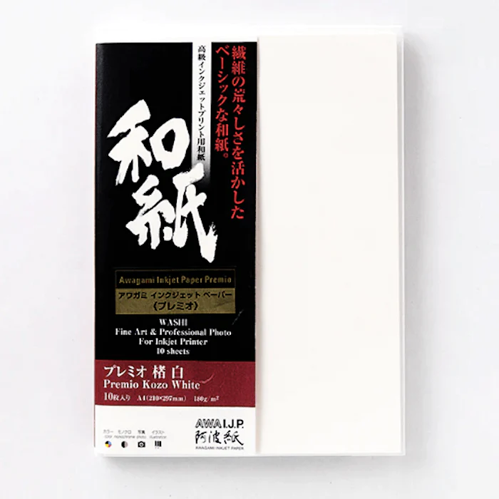 AWAGAMI AIP Premio Kozo White 180 Japanisches Maulbeerbaum-Papier 10 x 14,5 cm