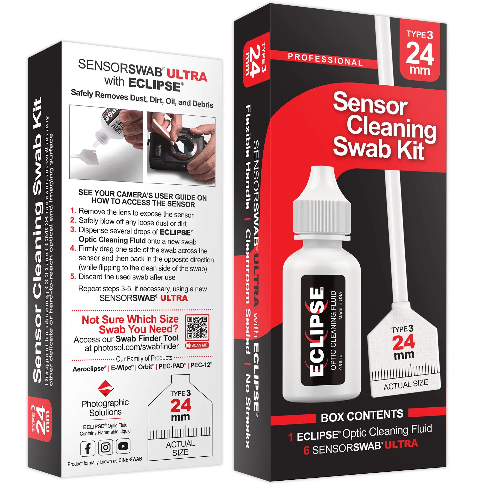 Photosol Sensor Cleaning Swab Kit - Sensorswab Ultra Type-3 + Eclipse Optikreiniger