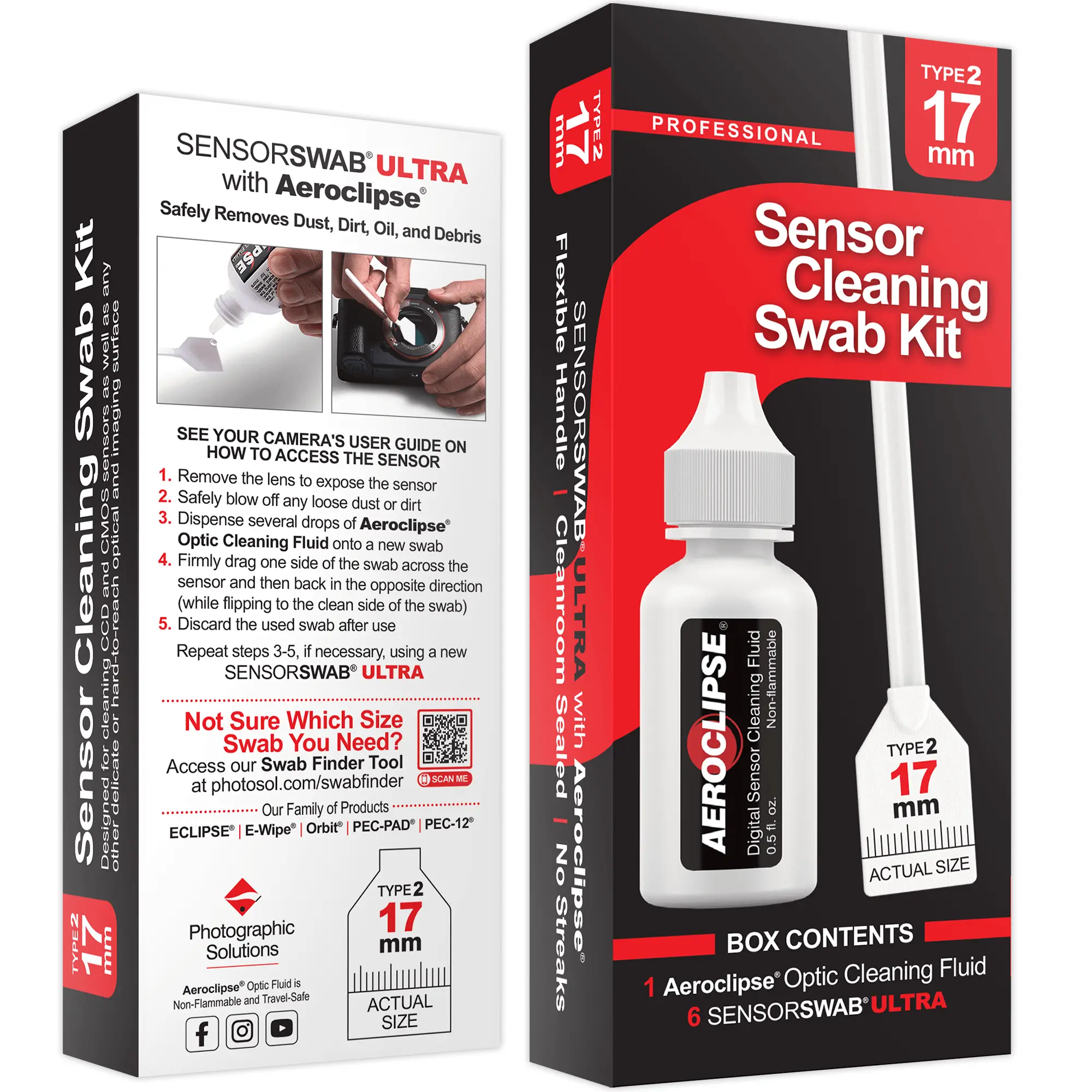 Photosol Sensor Cleaning Swab Kit - Sensorswab Ultra Type-2 + Aeroclipse Optikreiniger