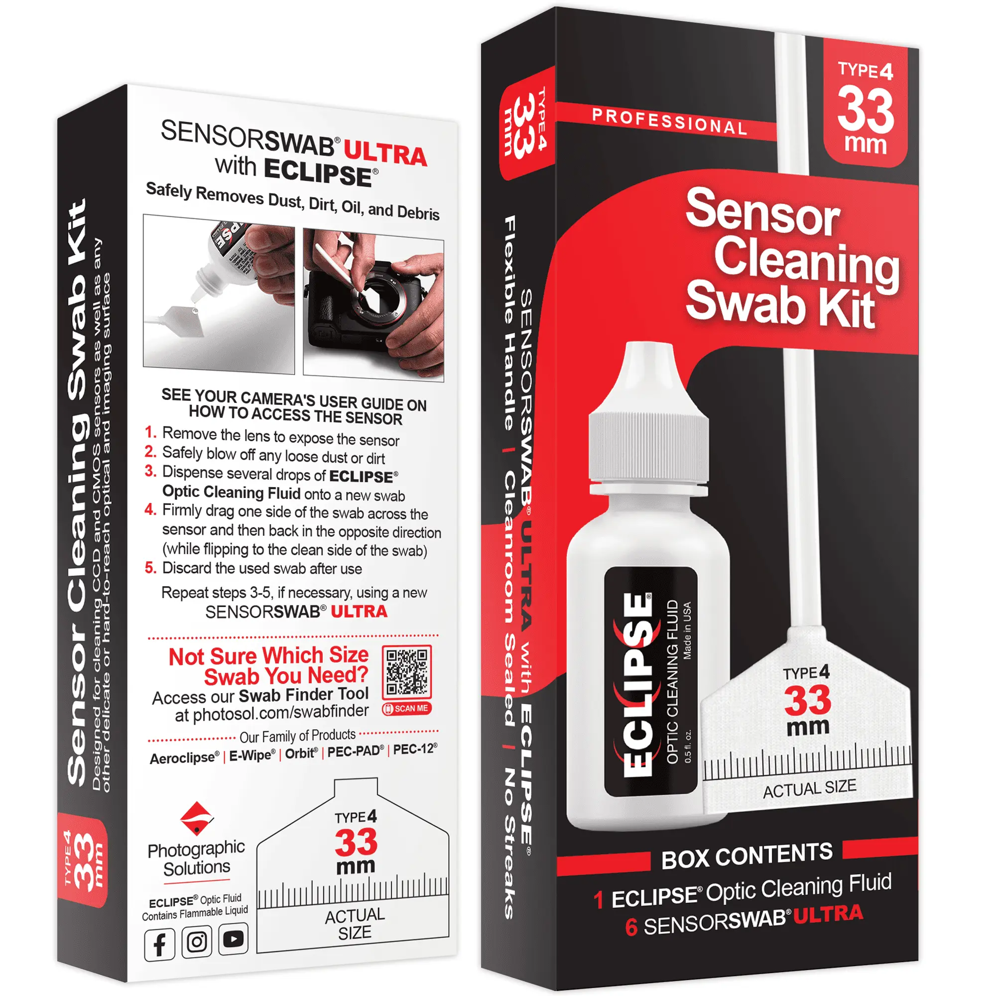 Photosol Sensor Cleaning Swab Kit - Sensorswab Ultra Type-4 + Eclipse Optikreiniger
