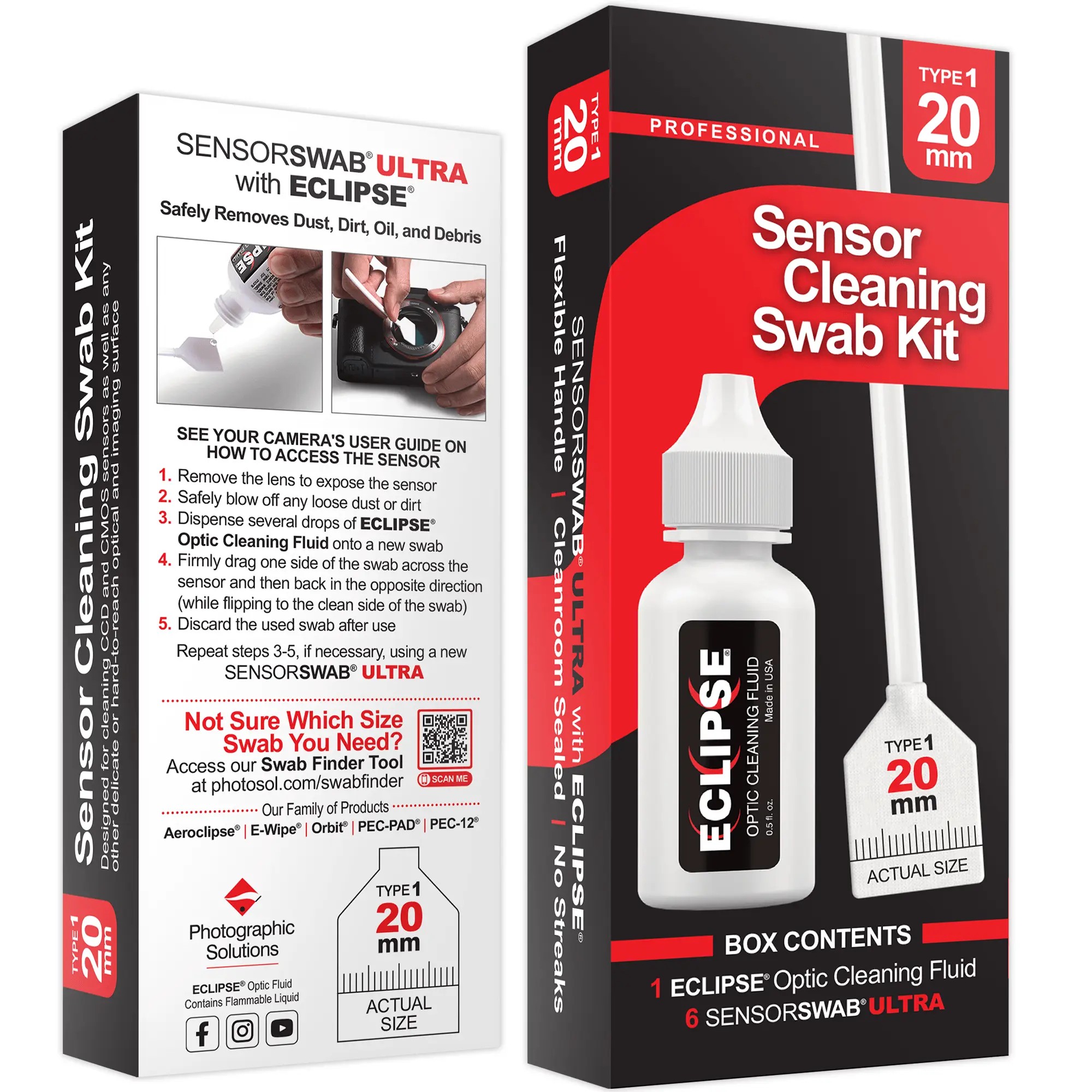 Photosol Sensor Cleaning Swab Kit - Sensorswab Ultra Type-1 + Eclipse Optikreiniger