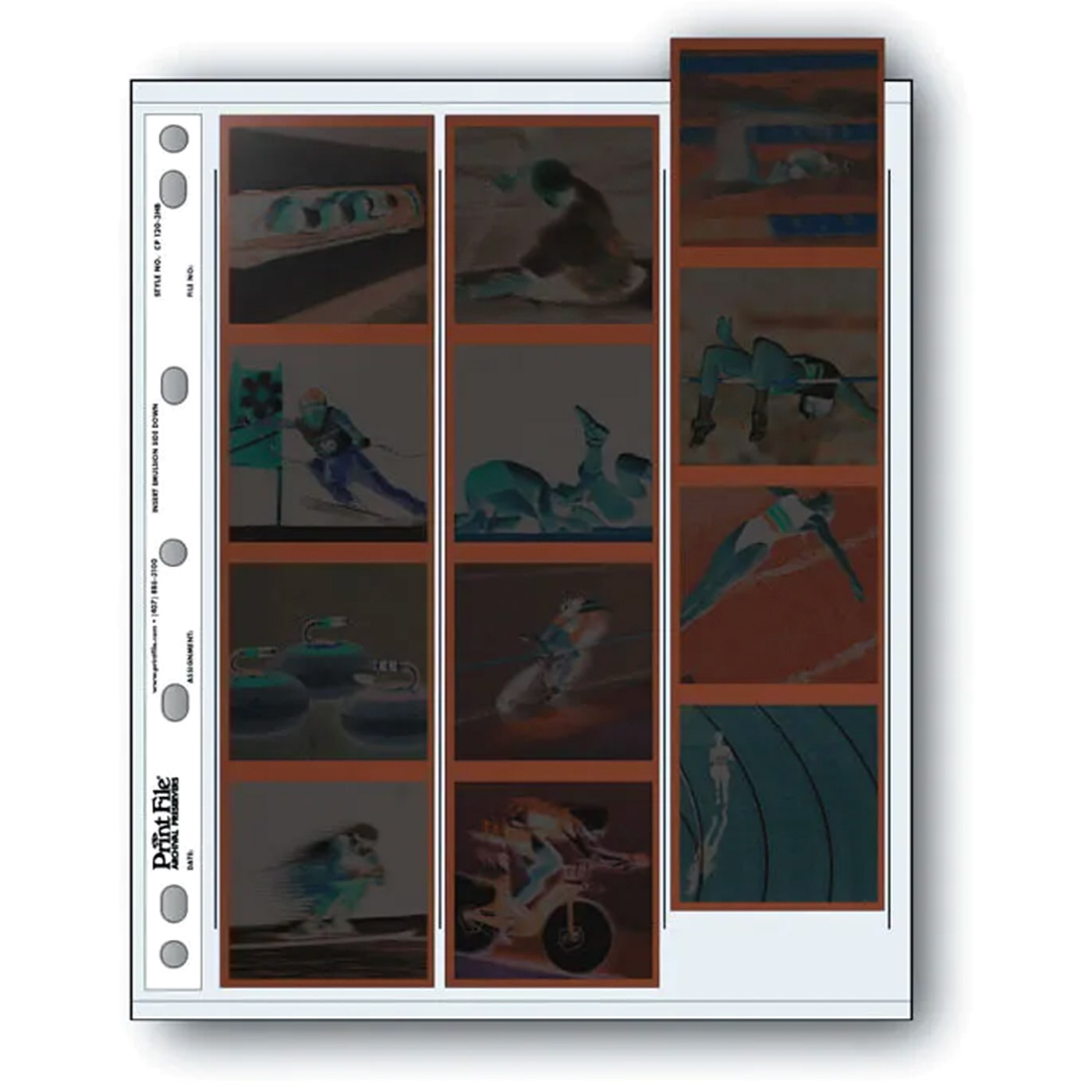 Print File Ordnerhüllen 120-3HB für 3 Streifen 4er 6x6 PE 100 Stück